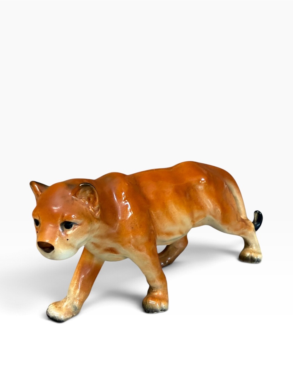 Vintage Ceramic Lioness Ceramic Figurine Big Cat